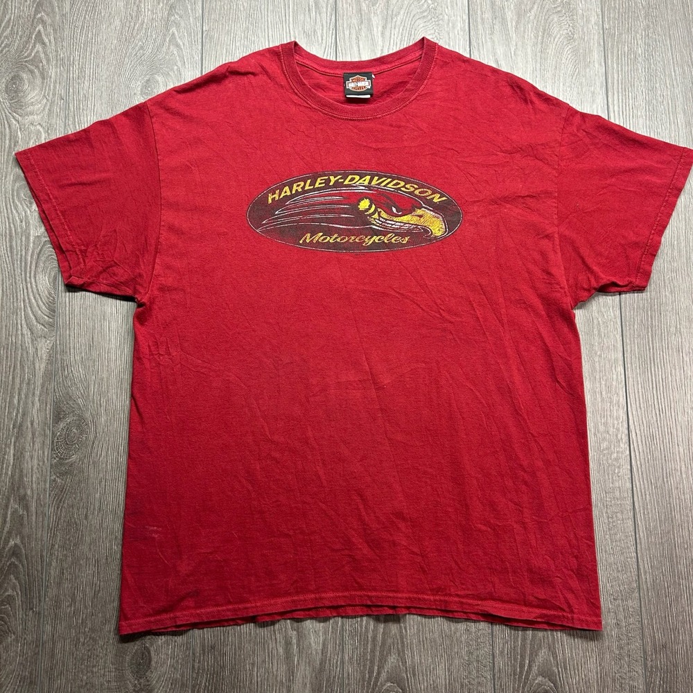 Harley-Davidson T-Shirt XL Red Thunder Road Windsor Ontario Canada Eagle Y2K